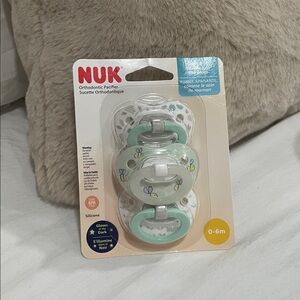 NUK Baby Pacifier Trio - Green, White, and Gray